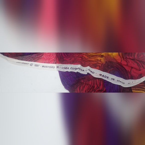 Mantero 1902 Wrap ScarfWrap Vintage 90s 1997 Made in Italy Floral Spa HQ 65"x52" - Picture 8 of 9